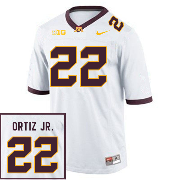 Men #22 Steven Ortiz Jr. Minnesota Golden Gophers College Football Jerseys Sale-White - Click Image to Close